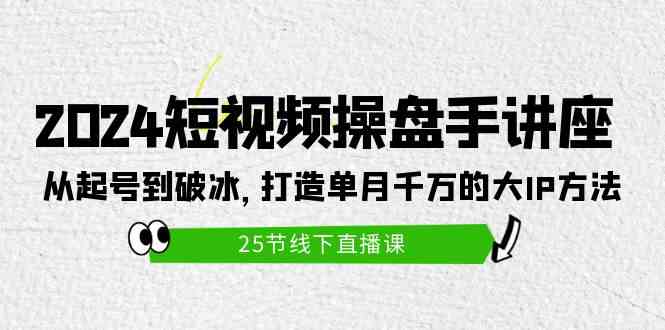 （9970期）2024短视频操盘手讲座：从起号到破冰，打造单月千万的大IP方法（25节）-狂神云浏览专注活动，软件，教程分享！总之就是网络那些事。