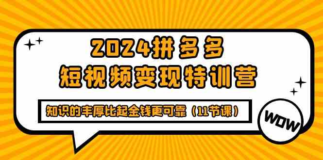 （9817期）2024拼多多短视频变现特训营，知识的丰厚比起金钱更可靠（11节课）-狂神云浏览专注活动，软件，教程分享！总之就是网络那些事。