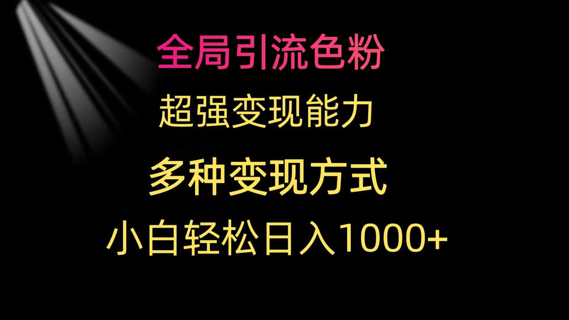（9680期）全局引流色粉 超强变现能力 多种变现方式 小白轻松日入1000+-狂神云浏览专注活动，软件，教程分享！总之就是网络那些事。