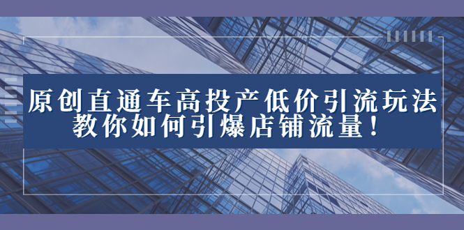 （8197期）2023直通车高投产低价引流玩法，教你如何引爆店铺流量！-狂神云浏览专注活动，软件，教程分享！总之就是网络那些事。