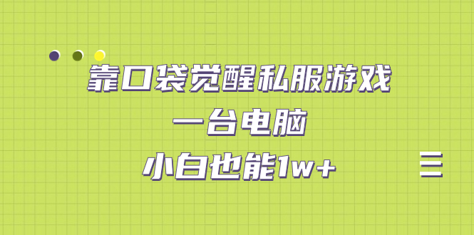 （7113期）靠口袋觉醒私服游戏，一台电脑，小白也能1w+（教程+工具+资料）-狂神云浏览专注活动，软件，教程分享！总之就是网络那些事。