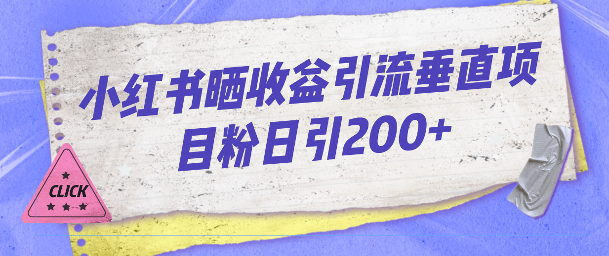 （7045期）小红书晒收益图引流垂直项目粉日引200+-狂神云浏览专注活动，软件，教程分享！总之就是网络那些事。