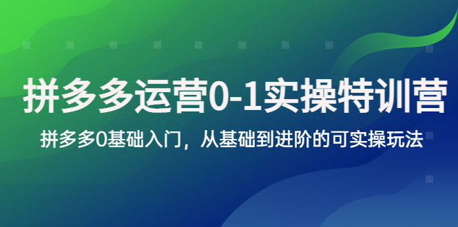 （5747期）拼多多-运营0-1实操训练营，拼多多0基础入门，从基础到进阶的可实操玩法-狂神云浏览专注活动，软件，教程分享！总之就是网络那些事。