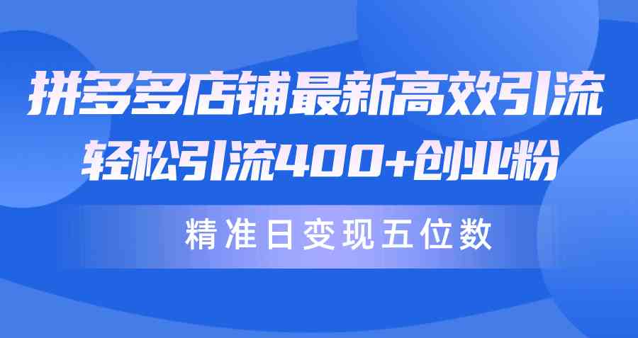 （10041期）拼多多店铺最新高效引流术，轻松引流400+创业粉，精准日变现五位数！-狂神云浏览专注活动，软件，教程分享！总之就是网络那些事。