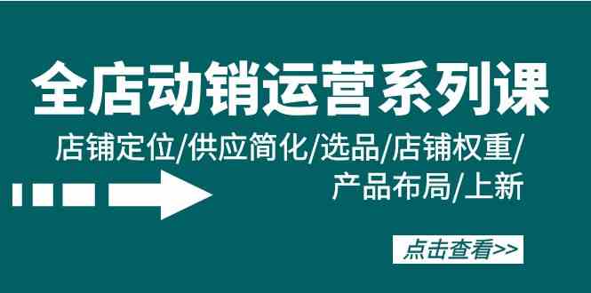 （9845期）全店·动销运营系列课：店铺定位/供应简化/选品/店铺权重/产品布局/上新-狂神云浏览专注活动，软件，教程分享！总之就是网络那些事。