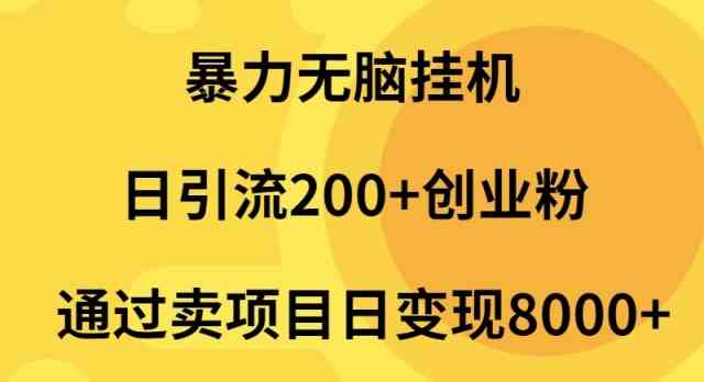 （9788期）暴力无脑挂机日引流200+创业粉通过卖项目日变现2000+-狂神云浏览专注活动，软件，教程分享！总之就是网络那些事。