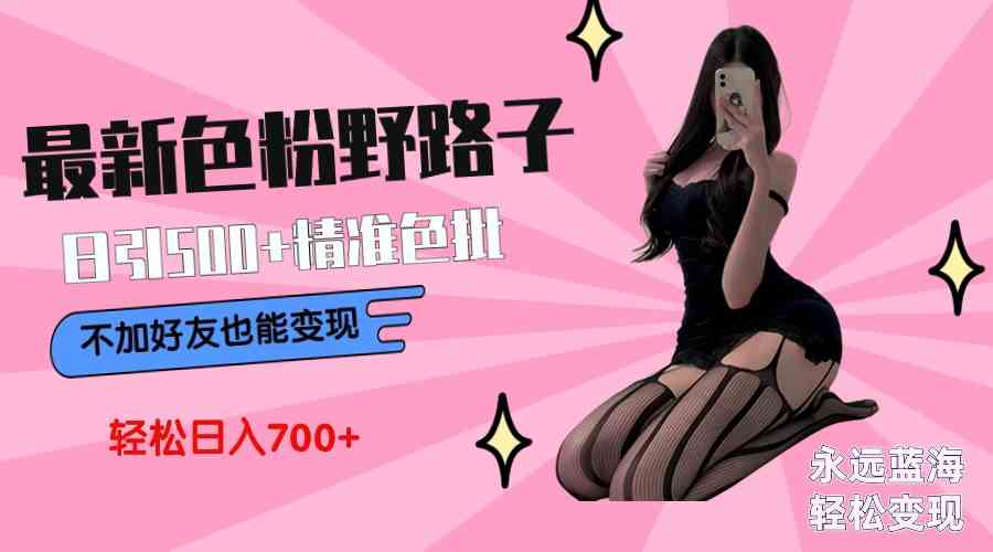 （9119期）最新色粉变现野路子，日引500+老色批 可不加好友直接变现 小白轻松日入700+-狂神云浏览专注活动，软件，教程分享！总之就是网络那些事。
