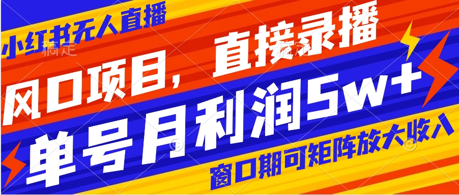 （8196期）风口项目，小红书无人直播带货，直接录播，可矩阵，月入5w+-狂神云浏览专注活动，软件，教程分享！总之就是网络那些事。