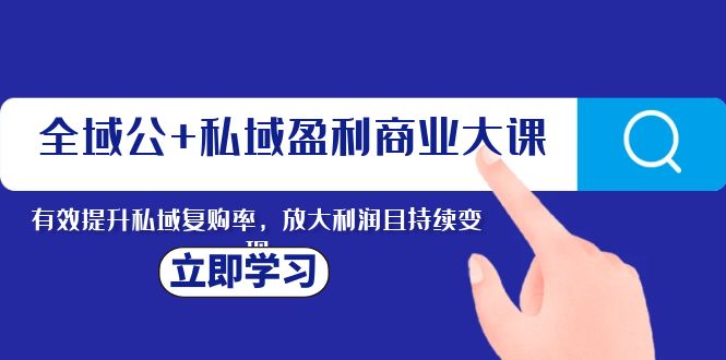（8045期）全域公+私域盈利商业大课，有效提升私域复购率，放大利润且持续变现-狂神云浏览专注活动，软件，教程分享！总之就是网络那些事。