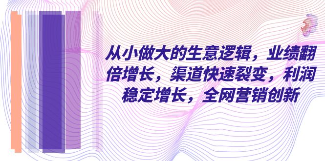 （8044期）从小 做大的生意逻辑，业绩翻倍增长，渠道快速裂变，利润稳定增长，全网…-狂神云浏览专注活动，软件，教程分享！总之就是网络那些事。