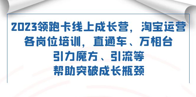（7462期）2023领跑·卡 线上成长营 淘宝运营各岗位培训 直通车 万相台 引力魔方 引流-狂神云浏览专注活动，软件，教程分享！总之就是网络那些事。