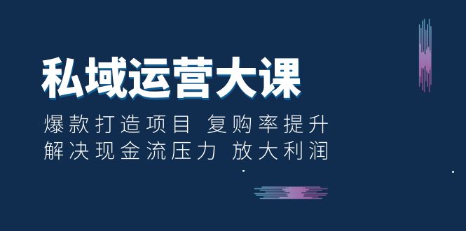 （6456期）私域运营大课：爆款打造项目 复购率提升 解决现金流压力 放大利润-狂神云浏览专注活动，软件，教程分享！总之就是网络那些事。