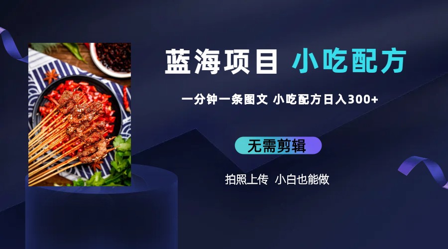 （6413期）蓝海项目一分钟一条图文作品-日入300+小吃配方项目（附 684G小吃配方）-狂神云浏览专注活动，软件，教程分享！总之就是网络那些事。