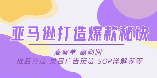 （4879期）亚马逊打造爆款秘诀：高客单 高利润 推品方法 类目广告玩法 SOP详解等等-狂神云浏览专注活动，软件，教程分享！总之就是网络那些事。