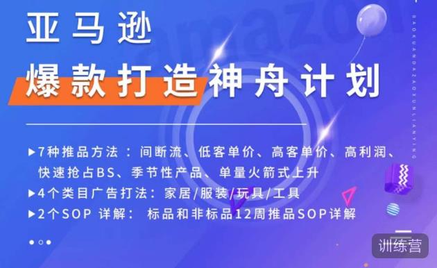 亚马逊爆款打造神舟计划，​7种推品方法，4个类目广告打法，2个SOP详解-狂神云浏览专注活动，软件，教程分享！总之就是网络那些事。
