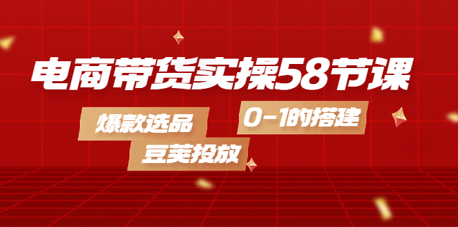 （4024期）电商带货实操58节课，爆款选品，豆荚投放，0-1的搭建-狂神云浏览专注活动，软件，教程分享！总之就是网络那些事。