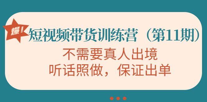 （4015期）短视频带货训练营（第11期），不需要真人出境，听话照做，保证出单-狂神云浏览专注活动，软件，教程分享！总之就是网络那些事。