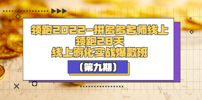 （3370期）领跑2022-拼多多名师线上领跑28天，线上孵化实战爆款班（第九期）-狂神云浏览专注活动，软件，教程分享！总之就是网络那些事。