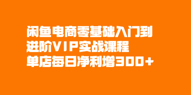 （2082期）闲鱼电商零基础入门到进阶VIP实战课程，单店每日净利增300+-狂神云浏览专注活动，软件，教程分享！总之就是网络那些事。