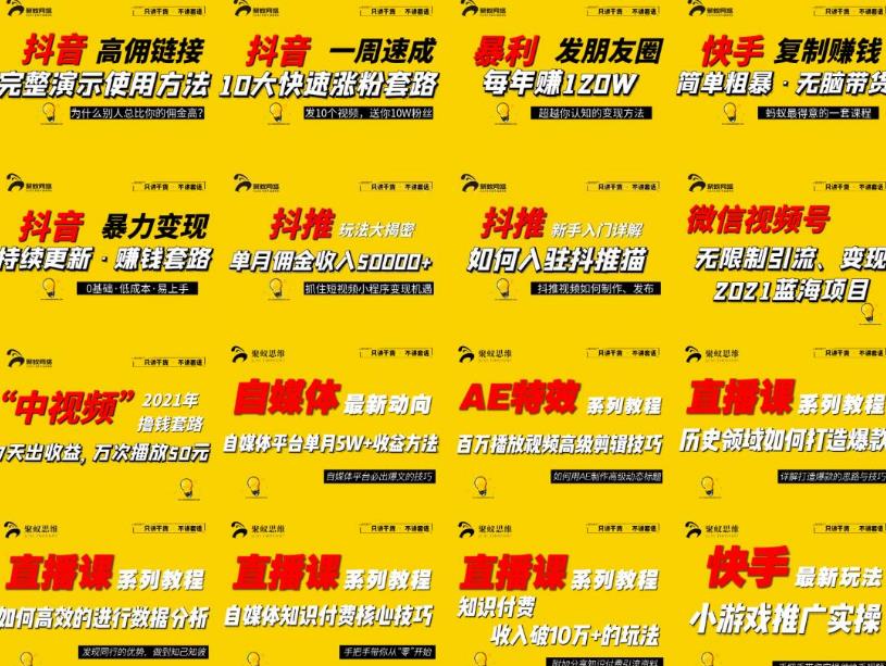 2021聚蚁思维高级合伙人vip会员课程合集，帮助上万人通过短视频变现益利-狂神云浏览专注活动，软件，教程分享！总之就是网络那些事。