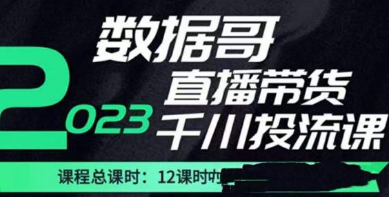 数据哥2023直播电商巨量千川付费投流实操课，快速掌握直播带货运营投放策略-狂神云浏览专注活动，软件，教程分享！总之就是网络那些事。