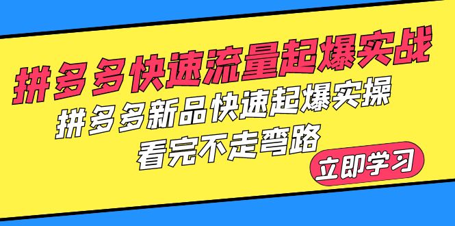 （6253期）拼多多-快速流量起爆实战，拼多多新品快速起爆实操，看完不走弯路-狂神云浏览专注活动，软件，教程分享！总之就是网络那些事。