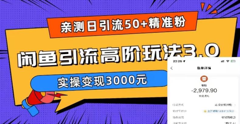 （5739期）实测日引50+精准粉，闲鱼引流高阶玩法3.0，实操变现3000元-狂神云浏览专注活动，软件，教程分享！总之就是网络那些事。