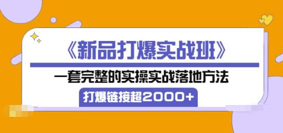 《新品打爆实战班》一套完整的实操实战落地方法，打爆链接超2000+（38节课)-狂神云浏览专注活动，软件，教程分享！总之就是网络那些事。