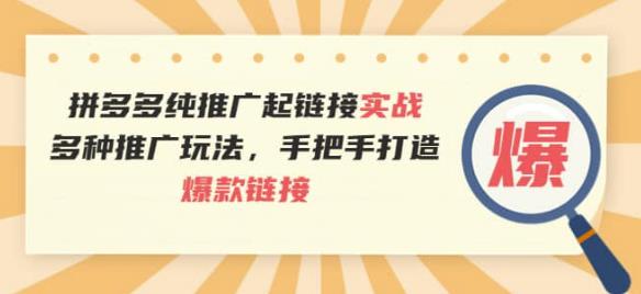 拼多多纯推广起链接实战：多种推广玩法，手把手打造爆款链接-狂神云浏览专注活动，软件，教程分享！总之就是网络那些事。