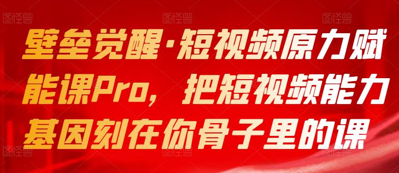 壁垒觉醒·短视频原力赋能课Pro，把短视频能力基因刻在你骨子里的课-狂神云浏览专注活动，软件，教程分享！总之就是网络那些事。