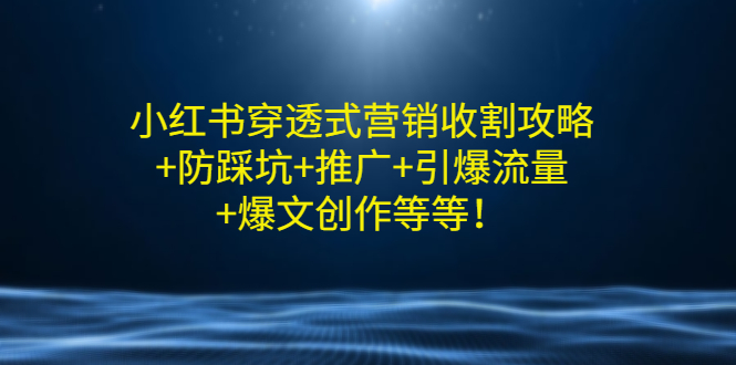 （2907期）小红书穿透式营销收割攻略+防踩坑+推广+引爆流量+爆文创作等等！-狂神云浏览专注活动，软件，教程分享！总之就是网络那些事。
