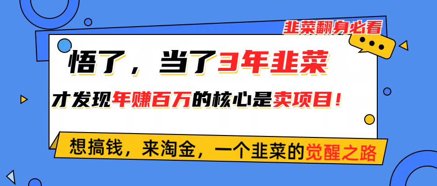 （10759期）悟了，当了3年韭菜，才发现网赚圈年赚100万的核心是卖项目，含泪分享！-狂神云浏览专注活动，软件，教程分享！总之就是网络那些事。