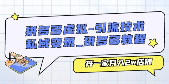（11054期）拼多多虚拟-引流技术与私域变现_拼多多教程：开一家月入2w店铺-狂神云浏览专注活动，软件，教程分享！总之就是网络那些事。