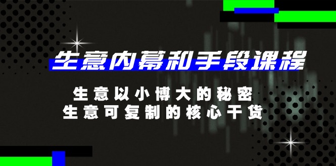 （11085期）生意 内幕和手段课程，生意以小博大的秘密，生意可复制的核心干货-20节-狂神云浏览专注活动，软件，教程分享！总之就是网络那些事。