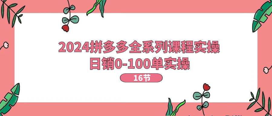 （11222期）2024拼多多全系列课程实操，日销0-100单实操【16节课】-狂神云浏览专注活动，软件，教程分享！总之就是网络那些事。