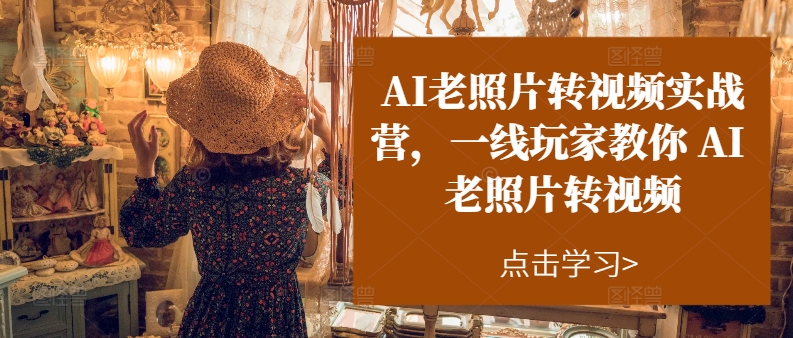 （11477期）AI老照片转视频实操训练营，一线玩家教你AI老照片转视频-狂神云浏览专注活动，软件，教程分享！总之就是网络那些事。