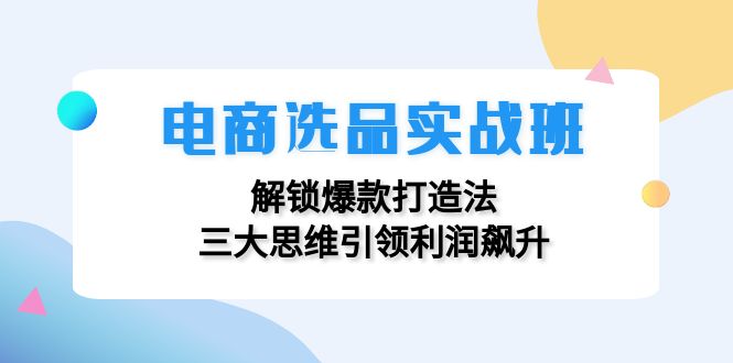 （12398期）电商选品实战班：解锁爆款打造法，三大思维引领利润飙升-狂神云浏览专注活动，软件，教程分享！总之就是网络那些事。