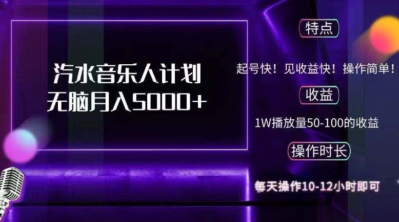（12429期）抖音汽水音乐人计划无脑月入5000+-狂神云浏览专注活动，软件，教程分享！总之就是网络那些事。