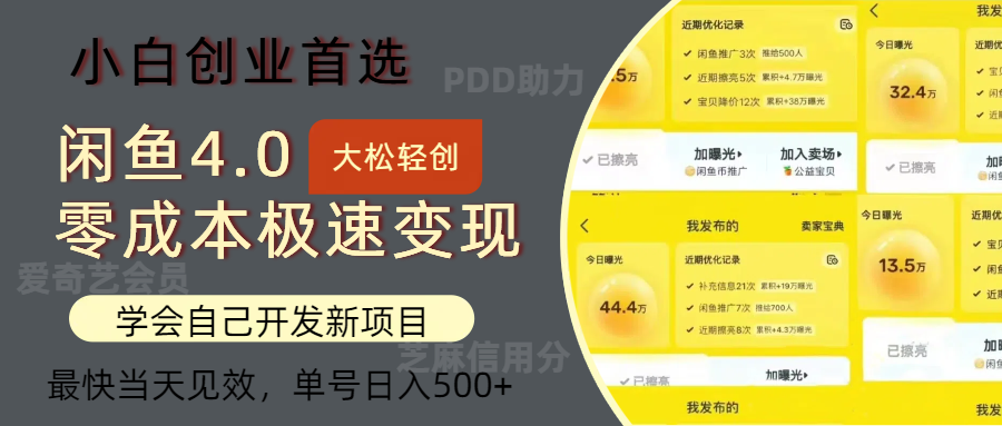 （12434期）闲鱼0成本极速变现项目，多种变现方式 单号日入500+最新玩法-狂神云浏览专注活动，软件，教程分享！总之就是网络那些事。