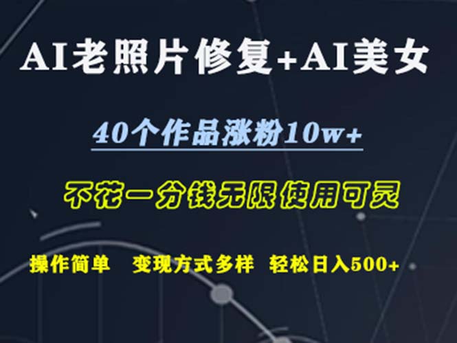 （12489期）AI老照片修复+AI美女玩发  40个作品涨粉10w+  不花一分钱使用可灵  操…-狂神云浏览专注活动，软件，教程分享！总之就是网络那些事。