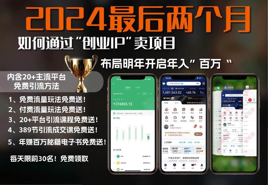 （13322期）2024最后两个月如何通过”创业IP“卖项目年入”百万“,创业IP+最强引流…-狂神云浏览专注活动，软件，教程分享！总之就是网络那些事。