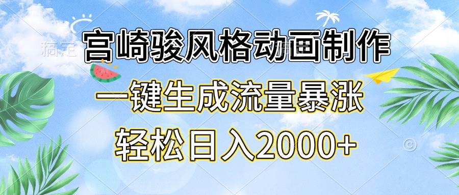 （13386期）宫崎骏风格动画制作，一键生成流量暴涨，轻松日入2000+-狂神云浏览专注活动，软件，教程分享！总之就是网络那些事。