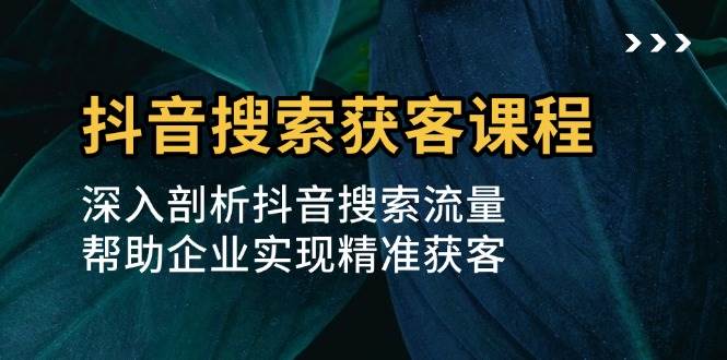 （13465期）抖音搜索获客课程：深入剖析抖音搜索流量，帮助企业实现精准获客-狂神云浏览专注活动，软件，教程分享！总之就是网络那些事。