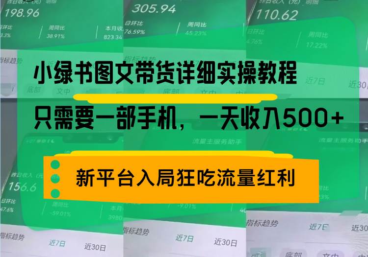 （13509期）小绿书图文带货详细实操教程，只需要一部手机，一天收入500+，轻松变现-狂神云浏览专注活动，软件，教程分享！总之就是网络那些事。