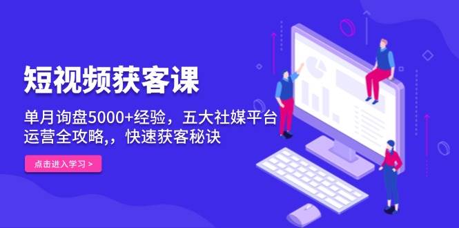 （13715期）短视频获客课，单月询盘5000+经验，五大社媒平台运营全攻略,，快速获客…-狂神云浏览专注活动，软件，教程分享！总之就是网络那些事。