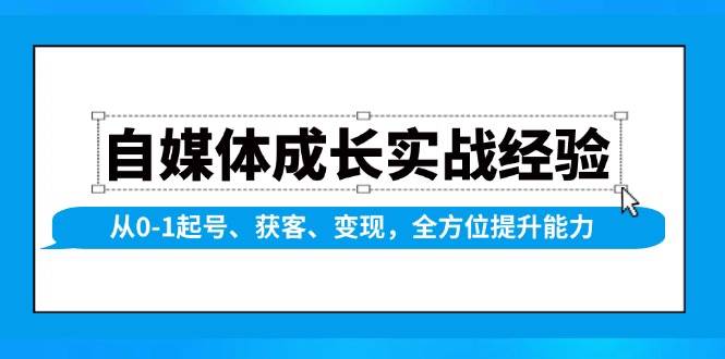 （13963期）自媒体成长实战经验，从0-1起号、获客、变现，全方位提升能力-狂神云浏览专注活动，软件，教程分享！总之就是网络那些事。