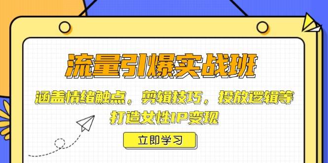 （14008期）流量引爆实战班，涵盖情绪触点，剪辑技巧，投放逻辑等，打造女性IP变现-狂神云浏览专注活动，软件，教程分享！总之就是网络那些事。