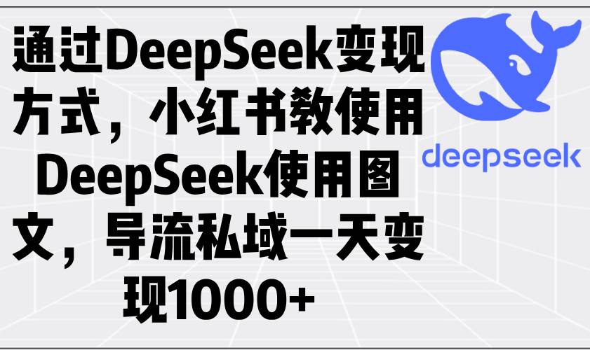 （14179期）通过DeepSeek变现方式，小红书教使用DeepSeek图文，导流私域一天变现1000+-狂神云浏览专注活动，软件，教程分享！总之就是网络那些事。