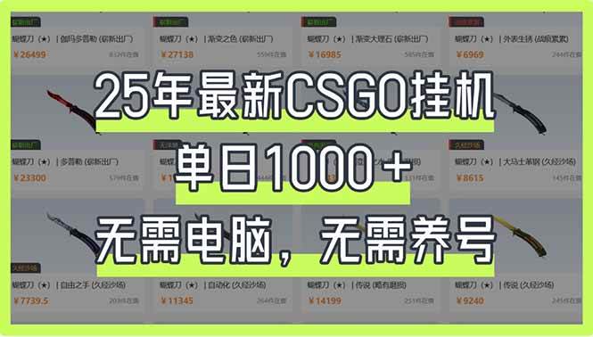 （14178期）25年最新CSGO挂机系统，单日1000+，无需电脑，无需养号，0基础可上手-狂神云浏览专注活动，软件，教程分享！总之就是网络那些事。