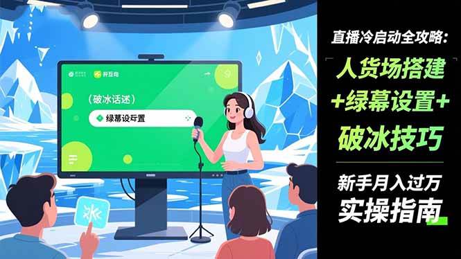 (16605期)直播冷启动全攻略:人货场搭建+绿幕设置+破冰技巧,新手月入过万实操指南-狂神云浏览专注活动,软件,教程分享!总之就是网络那些事。